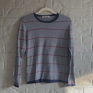 Carline Grace Cotton Cashmere Blend Striped Sweater - Soft & Classic